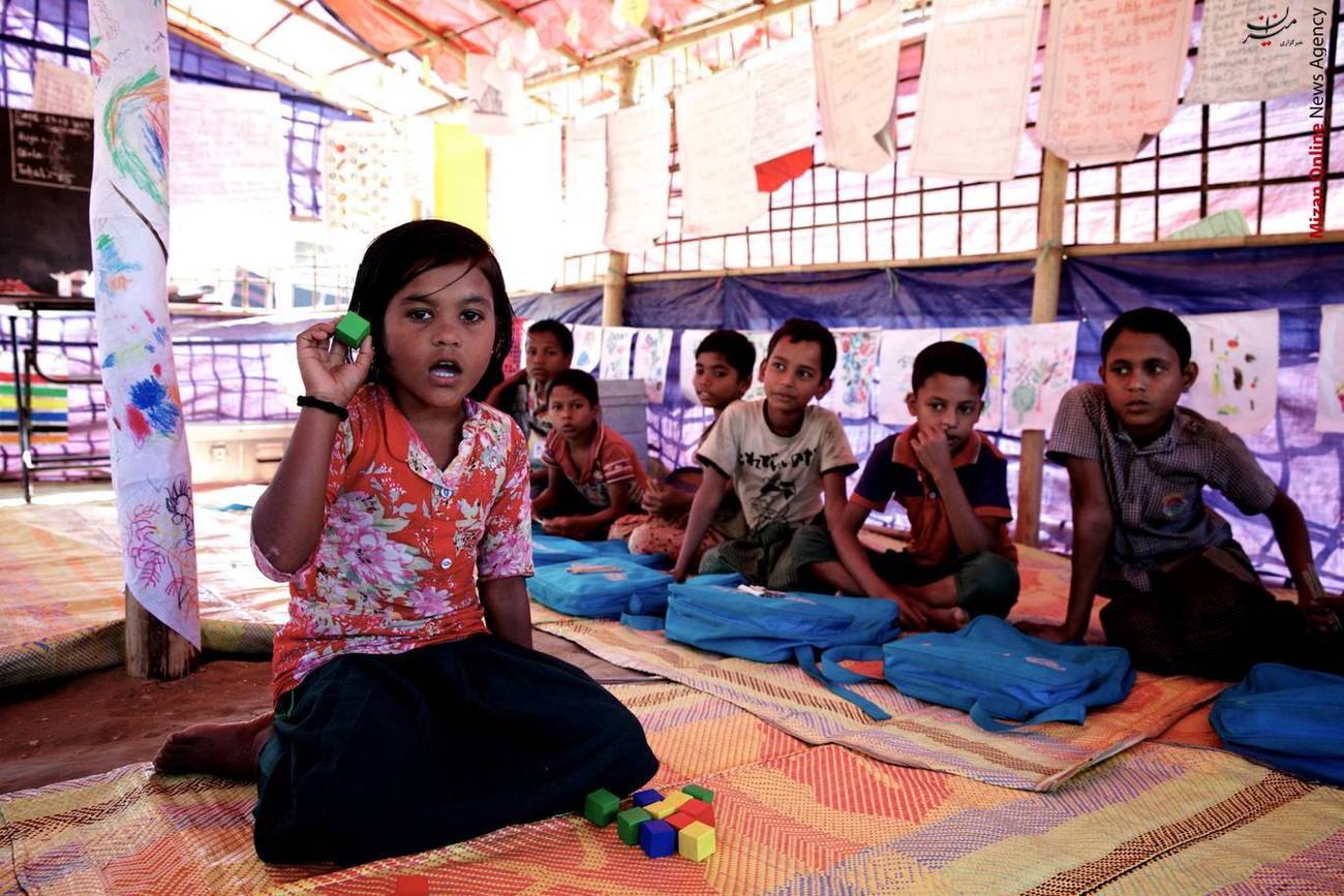 مدرسه پناهندگان روهینگیا در بنگلادش