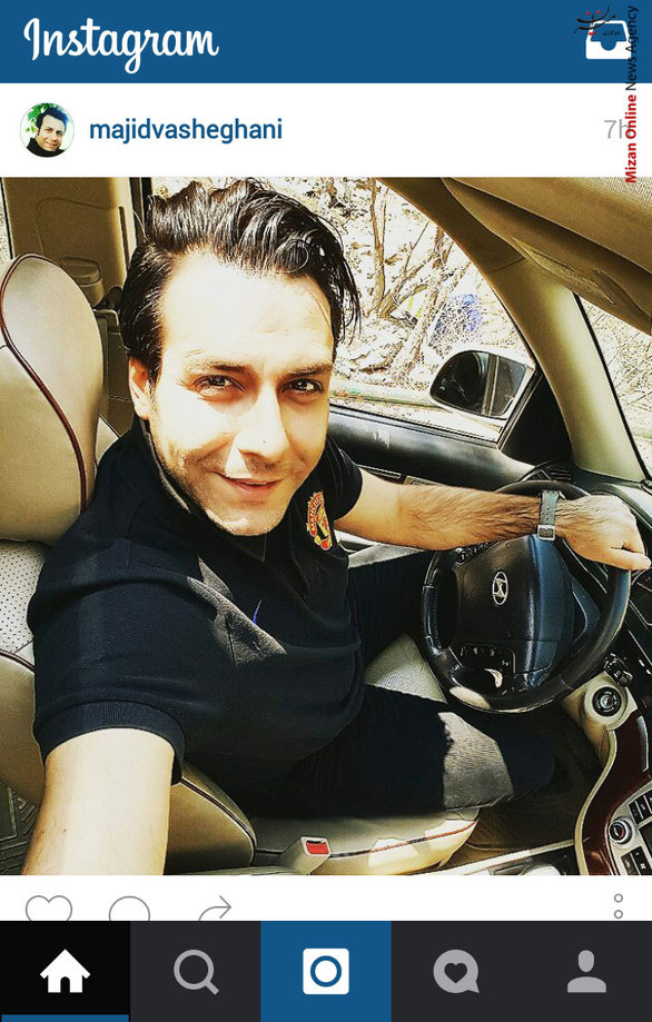 سلفی مجید واشقانی در خودروری شخصی اش