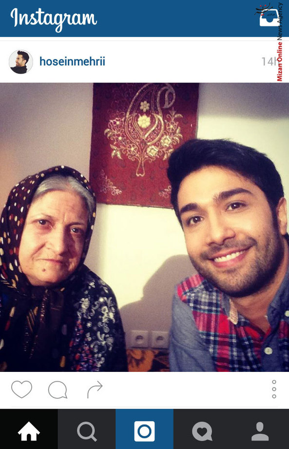 سلفی حسین مهری با مادربزرگ مهربان فیلم سینمایی «ویولن»