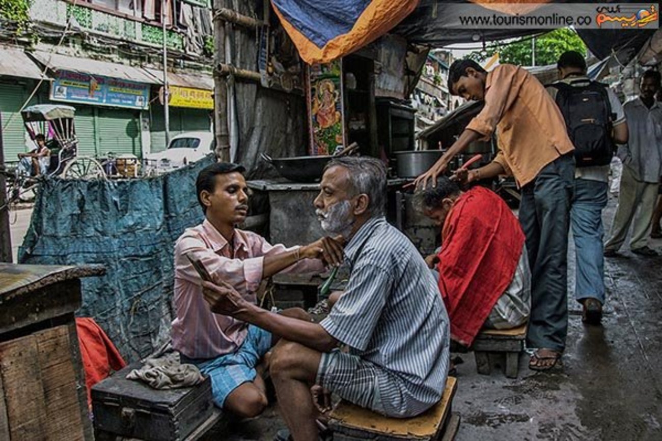 آرایشگاه خیابانی، کلکته - هند