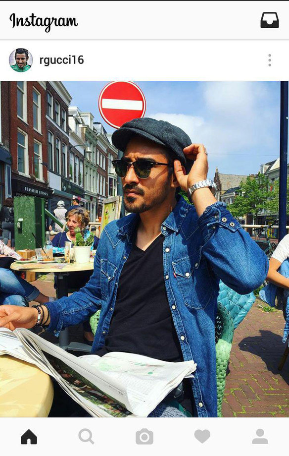 تیپ جدید رضا قوچان نژاد در یک روز آفتابی در لندن