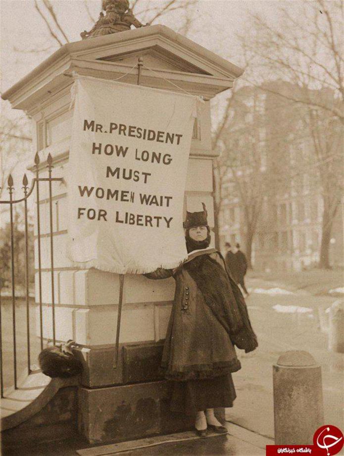 اعتصاب یک زن در برابر کاخ سفید؛ 1917
