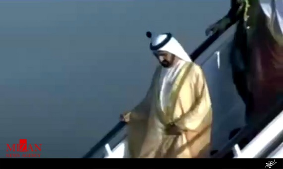 سقوط حاکم دبی از پلکان هواپیما 