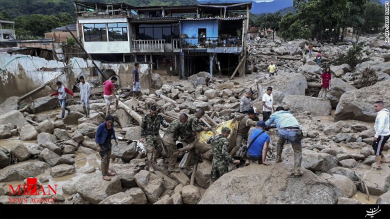 شمار تلفات رانش زمین در کلمبیا به بیش از 250 نفر رسید