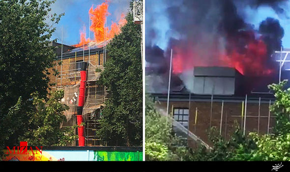 برخاستن شعله‎های آتش‌سوزی از یک ساختمان در لندن/آتش‎نشانان به محل حادثه اعزام شدند