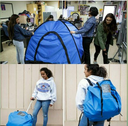 ابتکار دختران دبیرستانی برای کمک به بی‌خانمان‌ها+عکس