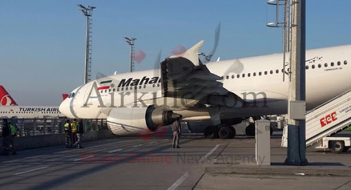 نخستین تصاویر از تصادف هواپیمای ماهان ایر در فرودگاه آتاترک استانبول منتشر شد+عکس و فیلم