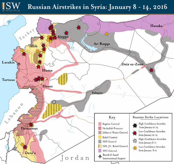 بلایی که جنگنده‎های روسیه در مدت 10 روز بر سر تروریست‎ها آوردند + نقشه