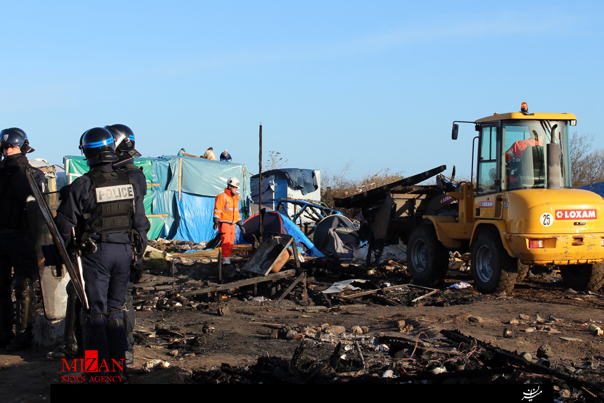تخریب اردوگاه پناهجویی کاله در فرانسه + عکس