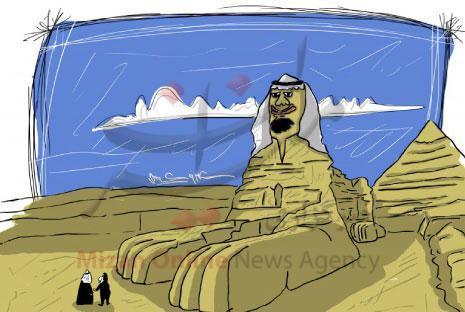 انتشار کاریکاتور جنجالی شاه عربستان در رسانه‎های مصری