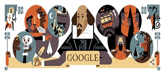 تغییر لوگوی گوگل دودل به مناسبت چهارصدمین سالگرد درگذشت ویلیام شکسپیر