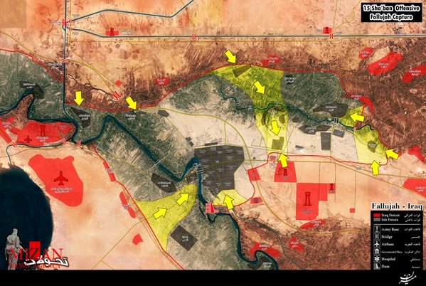 مسیر حمله نیروهای عراقی برای نابودی داعش در حلب + نقشه