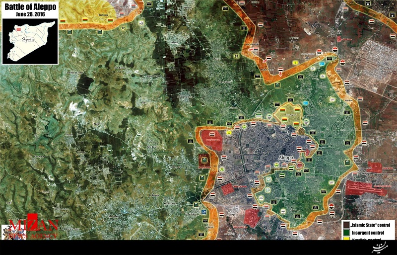 ارتش سوریه در حال پیشروی به سوی حلب است + نقشه