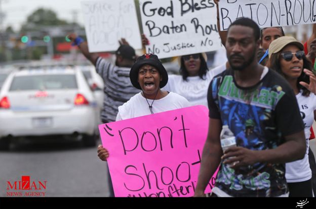 تظاهرات اعتراضی صدها نفر در لوئیزیانا به قتل یک سیاهپوست توسط پلیس آمریکا
