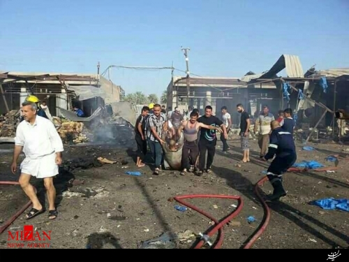 انفجار بمب در منطقه الراشدیه عراق/25 نفر کشته و 30 نفر دیگر زخمی شدند+فیلم و عکس