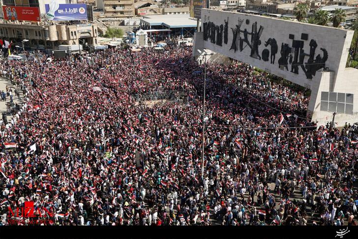 تجمع گسترده حامیان جریان صدر در میدان التحریر بغداد