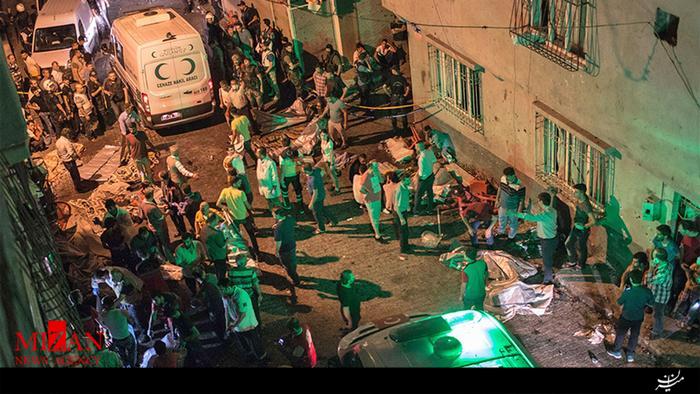 شمار قربانیان انفجار در شهر غازی عنتاب ترکیه به 50 نفر رسید