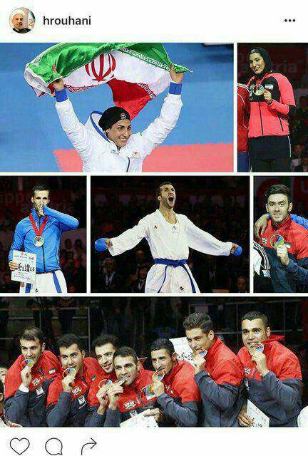 تبریک رییس جمهور به تیم ملی کاراته