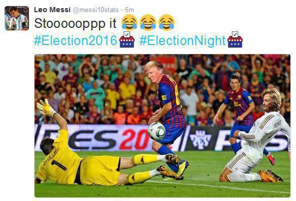 توئیت جالب مسی ستاره آرژانتینی بارسلونا از انتخابات آمریکا+عکس