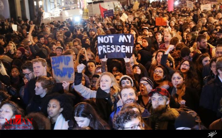 تیراندازی در میان معترضان ترامپ/موج اعتراضات در سراسر آمریکا