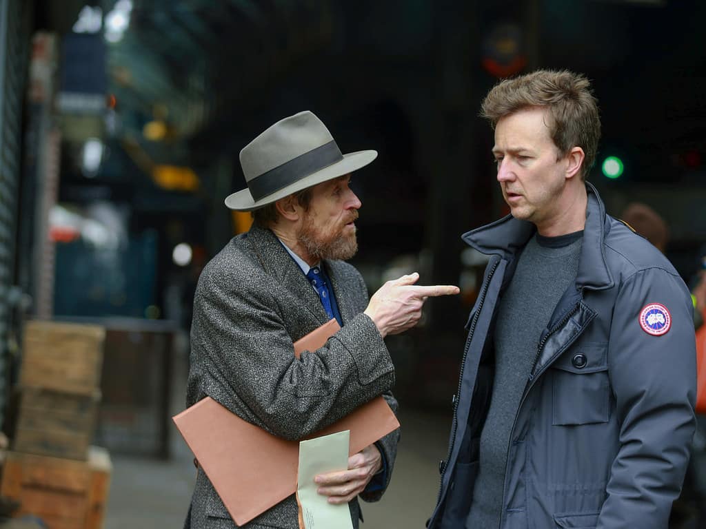 Willem Dafoe and Edward Norton in Motherless Brooklyn (2019)