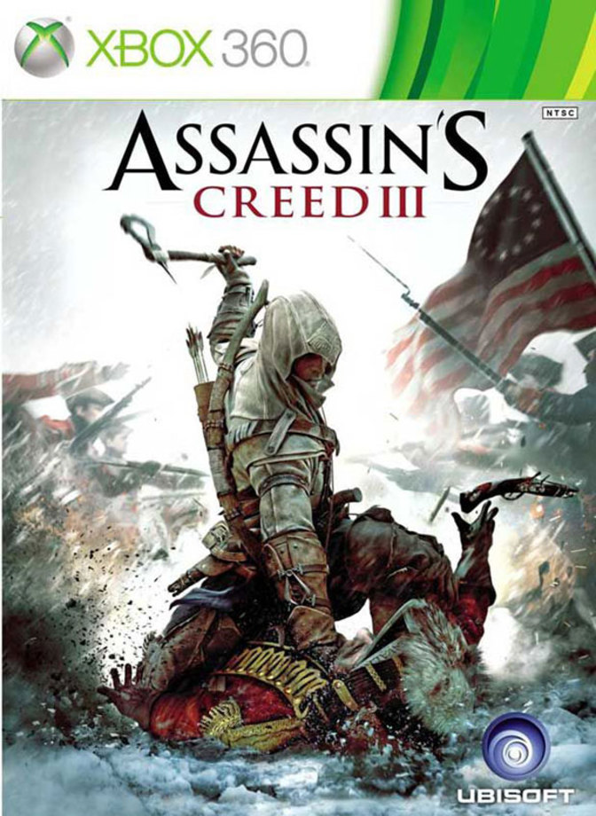 ۱۱. Assassin’s Creed III

شاید Assassin’s Creed III بهترین بازی این سری نباشد، اما تصویر مقابل را می‌توان به عنوان زیباترین جلد مجموعه معرفی کرد. بازی‌های قبلی Assassin’s Creed از یک زمینه سفید و تصویر شخصیت اصلی از فاصله نزدیک برای طرح روی جلد استفاده می‌کردند و سعی داشتند تا ویژگی‌های مخفی‌کاری این مجموعه را نشان بدهند، اما جلد Assassin’s Creed III کاملا به اکشن می‌پردازد. در این تصویر می‌بینیم که «کانر» قصد دارد تبرش را روی سر یک سرباز انگلیسی فرود بیاورد. کشتن آدم‌بدهای تاریخی یکی از لذت‌بخش‌ترین ویژگی‌های سری Assassin’s Creed است.