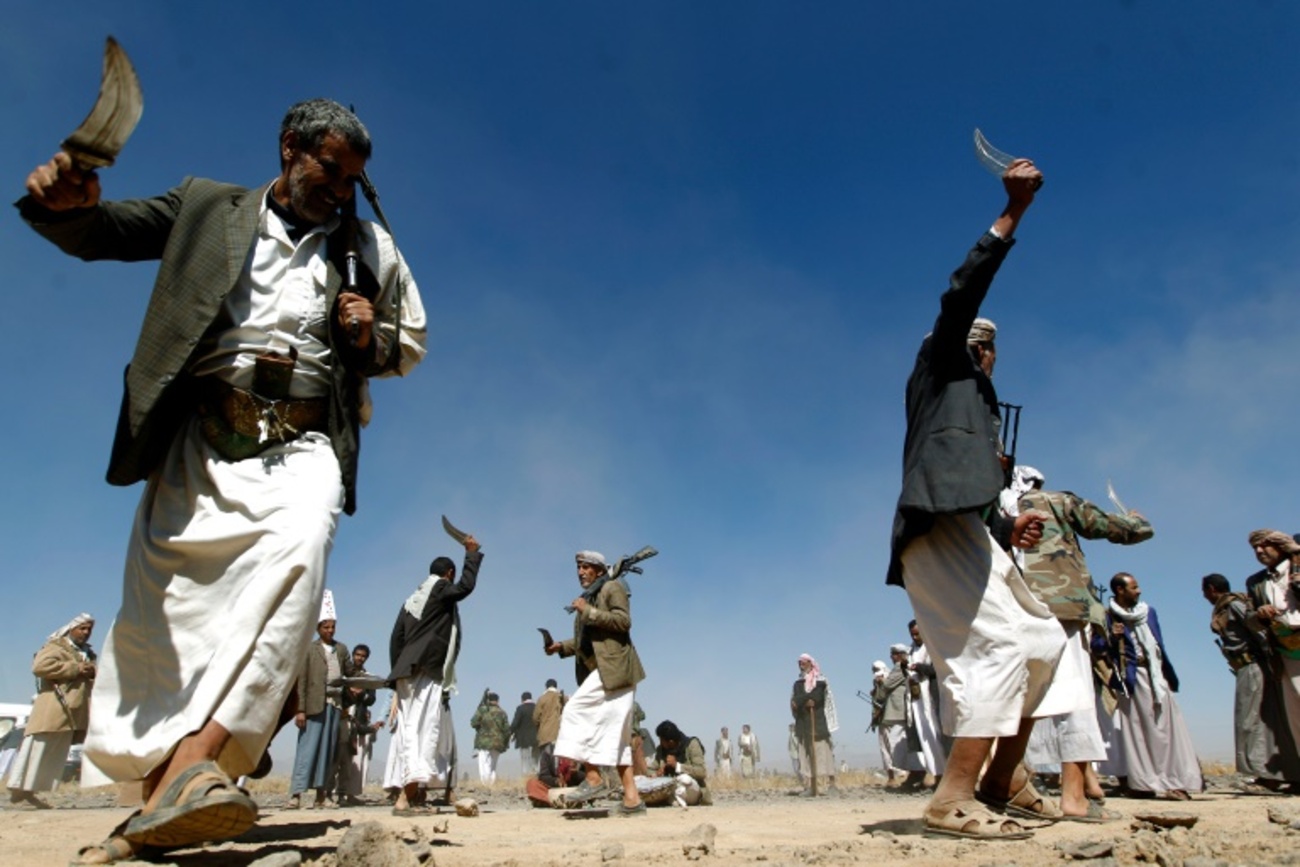 شادی حوثی های یمن به خاطر برخی پیروزی های بدست امده برای انصار الله در حومه صنعا