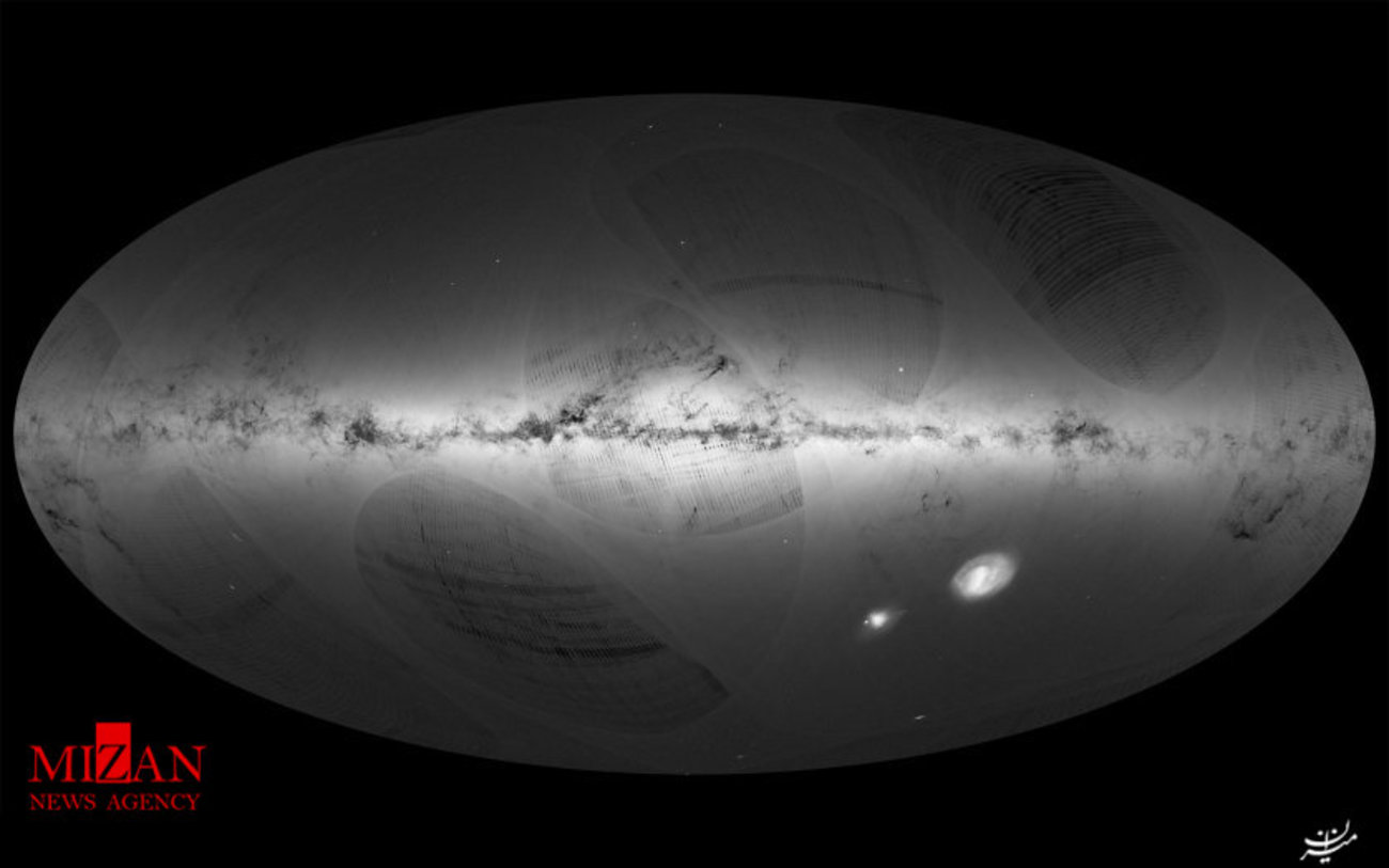 مشاهده تمام آسمان کهکشان راه شیری بر اساس سال اول مشاهدات ماهواره ای گایا