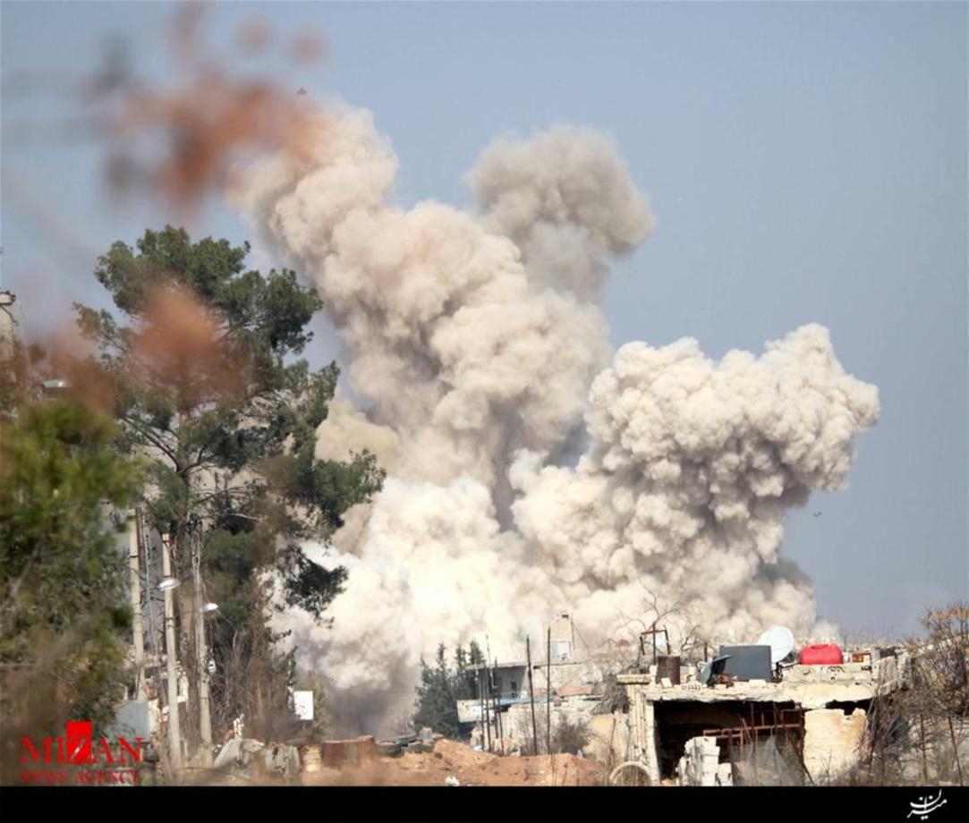 بمباران هوایی داریا در جنوب سوریه توسط تکفیری ها