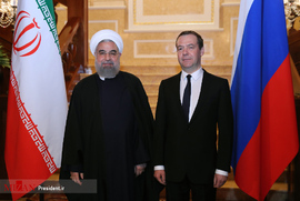 دیدار حسن روحانی با دمیتری مدودف نخست وزیر روسیه 