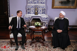 دیدار حسن روحانی با دمیتری مدودف نخست وزیر روسیه 