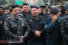 مراسم تشییع پیکر دو افسر شهید پلیس تهران