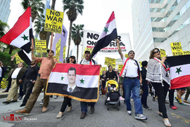 تظاهرات در آمریکا بر علیه حمله موشکی به سوریه