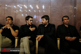علی اشراقی و احمد خمینی در مراسم ختم زنده یاد مجید نائینی