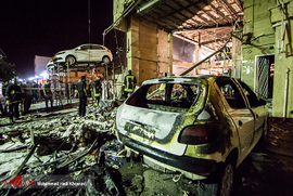 انفجار مهیب و آتش سوزی در بلوار نصر شیراز
