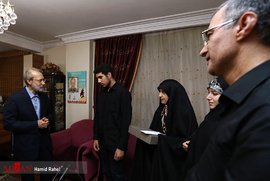 دیدار رئیس مجلس شورای اسلامی با خانواده شهید سرافراز مرادحسین چهارمحالی