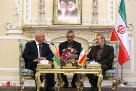 دیدار میخاییل میاستوویچ رئیس مجلس بلاروس با علی لاریجانی رئیس مجلس شورای اسلامی