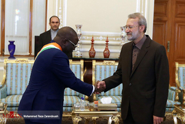 دیدار ژولاد افرم پریواتاولا، نایب رئیس مجلس ساحل عاج با علی لاریجانی رئیس مجلس شورای اسلامی