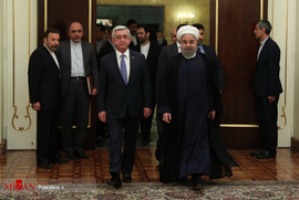 ﻿دیدار  رییس جمهور ارمنستان با حسن روحانی