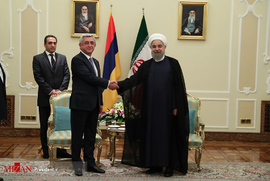 ﻿دیدار  رییس جمهور ارمنستان با حسن روحانی