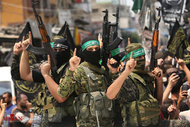 مراسم تشییع پیکر یکی از از فرماندهان حماس