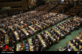شرکت دکتر روحانی در مراسم تصویب سند نشست سران توسعه پایدار
