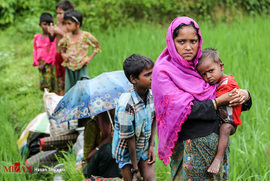 آوارگان مسلمان میانماری در مرز بنگلادش
