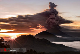 فعالیت کوه آتشفشان در اندونزی