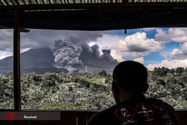فعالیت آتشفشان کارو در اندونزی