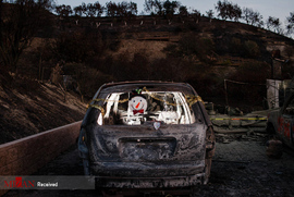 بقایای آتش سوزی در کالیفرنیا