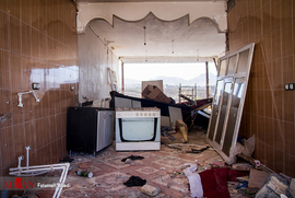 خانه محمد در محله فولادی در شب زلزله ، به طور کامل تخریب شده است.