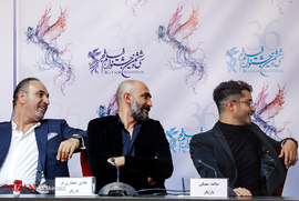 ساعد سهیلی،هادی حجازی فر و حمید فرخ نژاد در جلسه پرسش و پاسخ فیلم سینمایی لاتاری