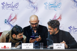 ساعد سهیلی،هادی حجازی فر و جواد عزتی در جلسه پرسش و پاسخ فیلم سینمایی لاتاری