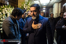 محمود رضوی تهیه کننده سینما در مراسم ترحیم رضا مقدسی